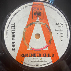 John Mantell Remember Child USED VINYL 7INCH PROMO