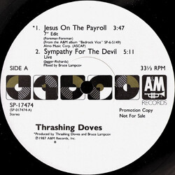 Thrashing Doves Jesus On The Payroll USED VINYL 12INCH 33 S RPM SINGLE PROMO