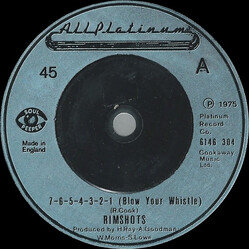 The Rimshots 7-6-5-4-3-2-1 (Blow Your Whistle) VINYL 7" USED