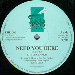 Little Clarkie Need You Here / Rock Don't Stop USED VINYL 12INCH 45 RPM