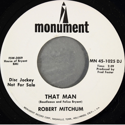 Robert Mitchum That Man / You Deserve Each Other Vinyl 7" USED