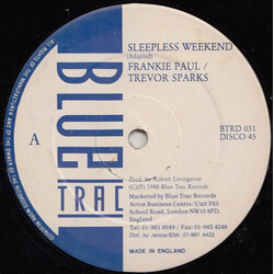 Frankie Paul / Trevor Sparks Sleepless Weekend USED VINYL 12INCH 45 RPM