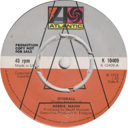 Herbie Mann Spinball / Turtle Bay Vinyl 7" USED