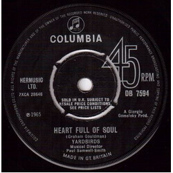 The Yardbirds Heart Full Of Soul USED VINYL 7INCH SINGLE 45 RPM