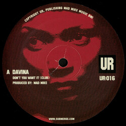 Davina Don't You Want It USED VINYL 12INCH 33 S RPM REISSUE