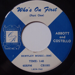 Abbott & Costello Who's On First USED VINYL 7INCH 45 RPM SINGLE