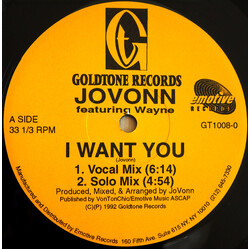 Jovonn / Wayne Brown I Want You VINYL 12" USED