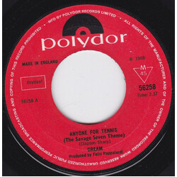 Cream (2) Anyone For Tennis (The Savage Seven Theme) USED VINYL 7INCH 45 RPM SINGLE MONO
