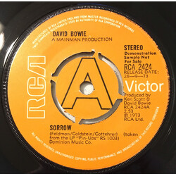David Bowie Sorrow USED VINYL 7INCH SINGLE PROMO