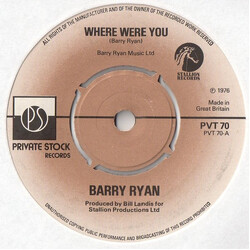 Barry Ryan Where Were You USED VINYL 7INCH 45 RPM