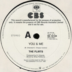 The Flirts You & Me USED VINYL 12INCH SINGLE 45 RPM PROMO