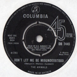 The Animals Don't Let Me Be Misunderstood USED VINYL 7INCH 45 RPM SINGLE MONO