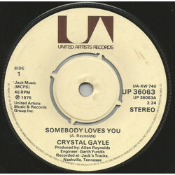 Crystal Gayle Somebody Loves You USED VINYL 7INCH 45 RPM SINGLE STEREO