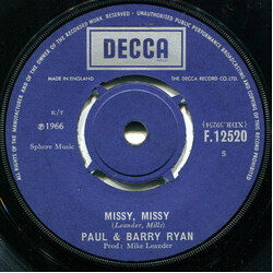 Paul & Barry Ryan Missy, Missy / Rainbow Weather USED VINYL 7INCH 45 RPM