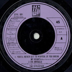The Stylistics You'll Never Get To Heaven (If You Break My Heart) USED VINYL 7INCH 45 RPM EP STEREO