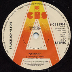 Bruce Johnston Deirdre USED VINYL 7INCH 45 RPM SINGLE PROMO STEREO