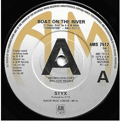 Styx Boat On The River USED VINYL 7INCH SINGLE PROMO 45 RPM