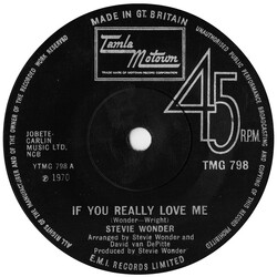 Stevie Wonder If You Really Love Me USED VINYL 7INCH 45 RPM SINGLE