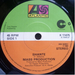 Mass Production Shante USED VINYL 7INCH 45 RPM SINGLE STEREO
