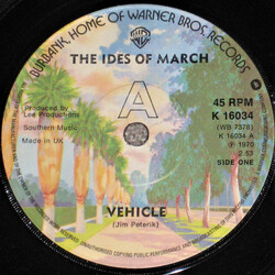 The Ides Of March Vehicle / Lead Me Home, Gently USED VINYL 7INCH 45 RPM REISSUE