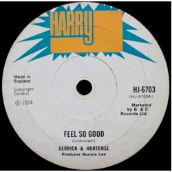 Derrick & Hortense Feel So Good USED VINYL 7INCH 45 RPM SINGLE