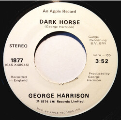 George Harrison Dark Horse / I Don't Care Anymore USED VINYL 7INCH 45 RPM SINGLE