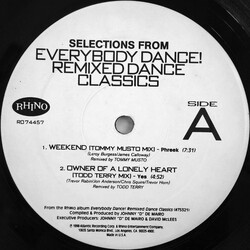Various Selections From Everybody Dance! Remixed Dance Classics USED VINYL 12INCH 33 S RPM