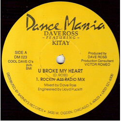 Dave Ross / Kitay U Broke My Heart USED VINYL 12INCH 33 S RPM