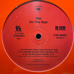 Nas On The Real USED VINYL 12INCH 33 S RPM PROMO