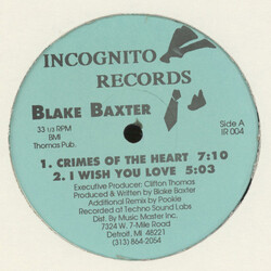 Blake Baxter Crimes Of The Heart USED VINYL 12INCH 33 S RPM