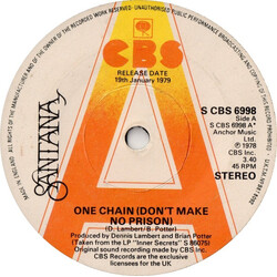 Santana One Chain (Don't Make No Prison) USED VINYL 7INCH 45 RPM SINGLE PROMO STEREO