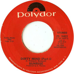 Sunrise (16) Dirty Mind USED VINYL 7INCH 45 RPM STYRENE STEREO