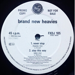 The Brand New Heavies Never Stop USED VINYL 12INCH 45 RPM PROMO