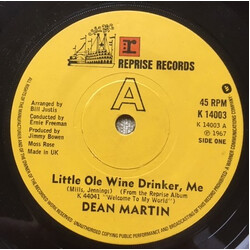 Dean Martin Little Ole Wine Drinker, Me USED VINYL 7INCH 45 RPM REISSUE