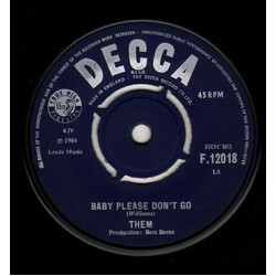 Them (3) Baby Please Don't Go USED VINYL 7INCH SINGLE 45 RPM MONO