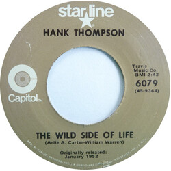 Hank Thompson The Wild Side Of Life / A Six Pack To Go USED VINYL 7INCH SINGLE REISSUE