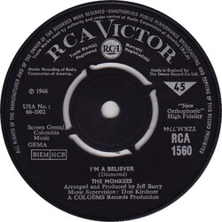 The Monkees I'm A Believer VINYL 7" USED