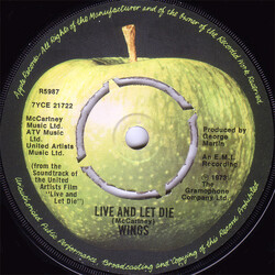 Wings (2) Live And Let Die USED VINYL 7INCH 45 RPM SINGLE