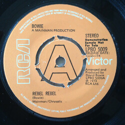 David Bowie Rebel Rebel USED VINYL 7INCH 45 RPM SINGLE PROMO