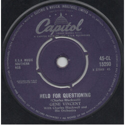 Gene Vincent / Charles Blackwell Orchestra Held For Questioning / You're Still In My Heart USED VINYL 7INCH 45 RPM
