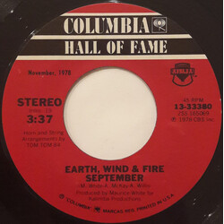 Earth, Wind & Fire September / Boogie Wonderland USED VINYL 7INCH 45 RPM SINGLE STYRENE