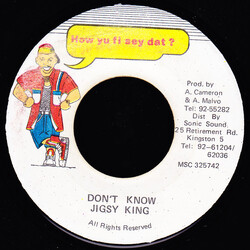 Jigsy King Don't Know USED VINYL 7INCH 45 RPM MISPRESS