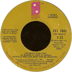 Harold Melvin And The Blue Notes I'm Weak For You Vinyl 7" USED