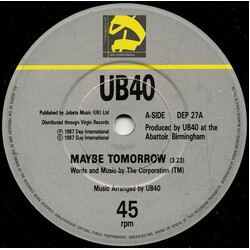 UB40 Maybe Tomorrow USED VINYL 7INCH 45 RPM SINGLE