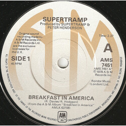 Supertramp Breakfast In America VINYL 7" USED