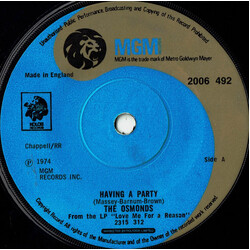The Osmonds Having A Party VINYL 7" USED
