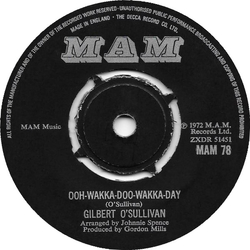 Gilbert O'Sullivan Ooh-Wakka-Doo-Wakka-Day Vinyl 7" USED
