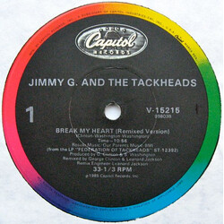 Jimmy G. & The Tackheads Break My Heart USED VINYL 12INCH 33 S RPM