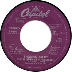 Thomas Dolby She Blinded Me With Science / Flying North VINYL 7" USED