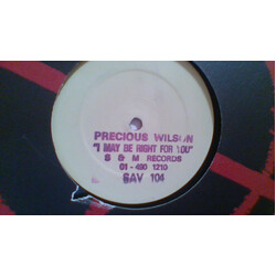 Precious Wilson I May Be Right 4U USED VINYL 12INCH PROMO WHITE LABEL